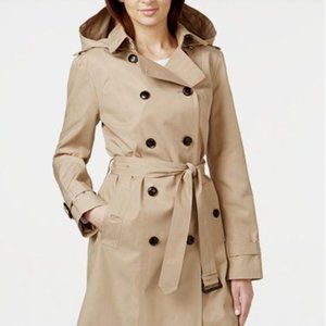 Kors by Michael Kors Khaki Hooded Trench Coat Sz M